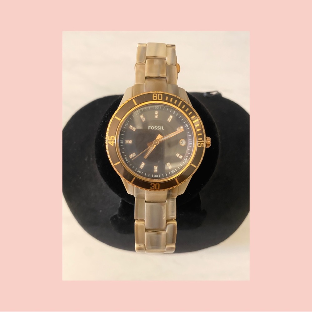 Fossil- Stella Brown Resin Watch ES3090